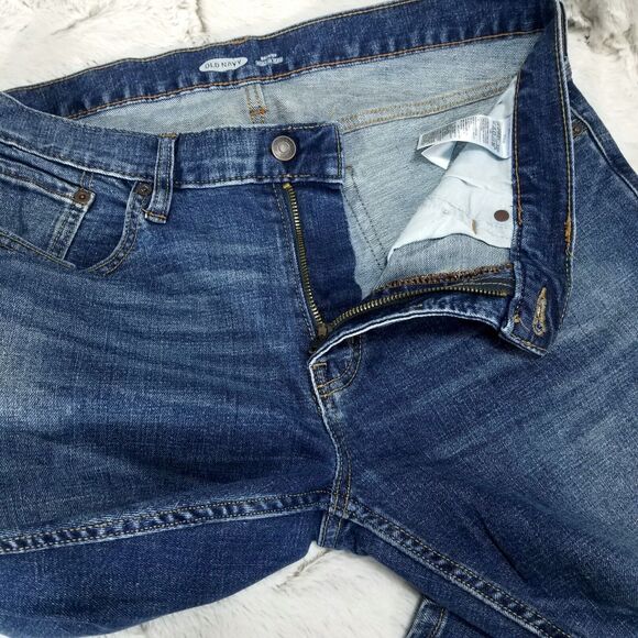 Old Navy Jeans Mens 33×30 Blue Skinny Built In Flex Dark Wash Denim - Picture 8 of 11